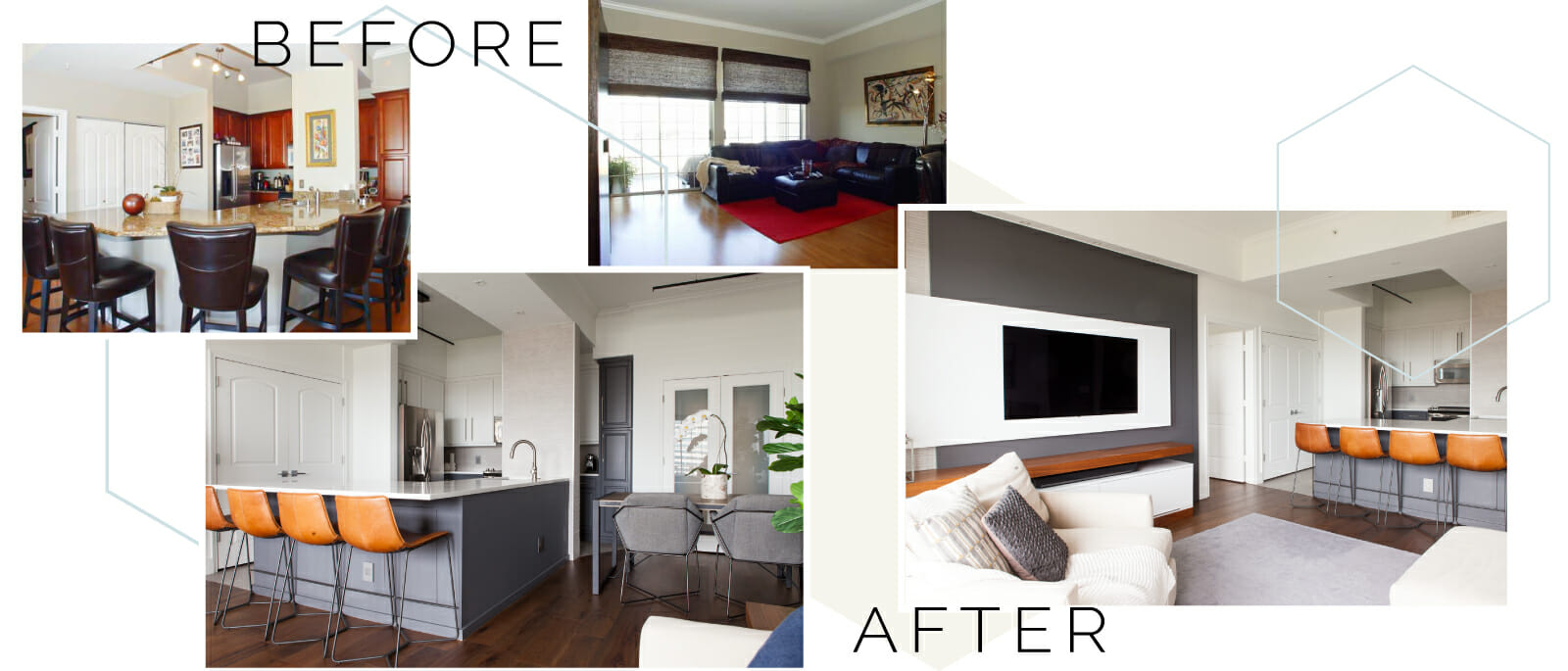 before and after modern interior design