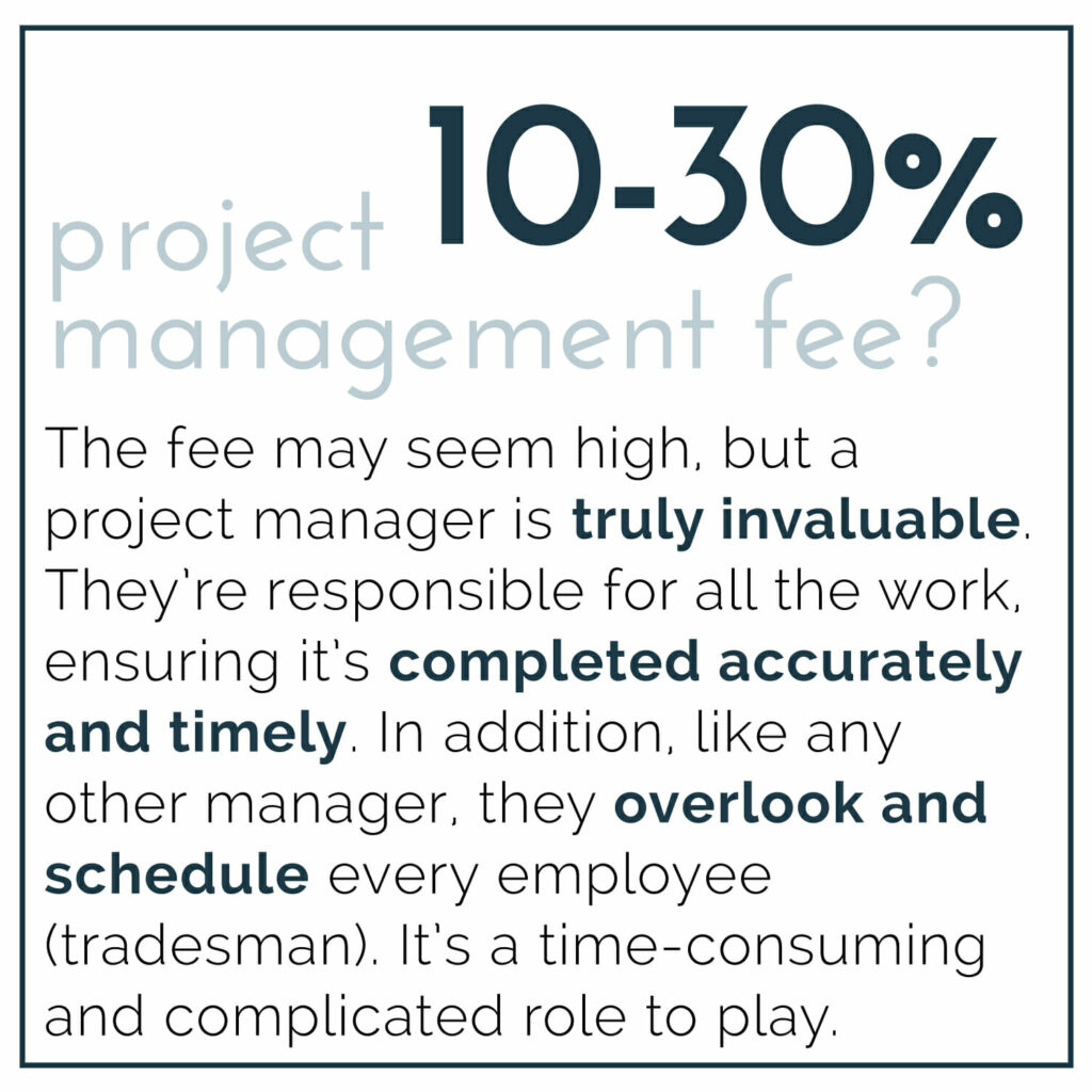 project management fee for remodel