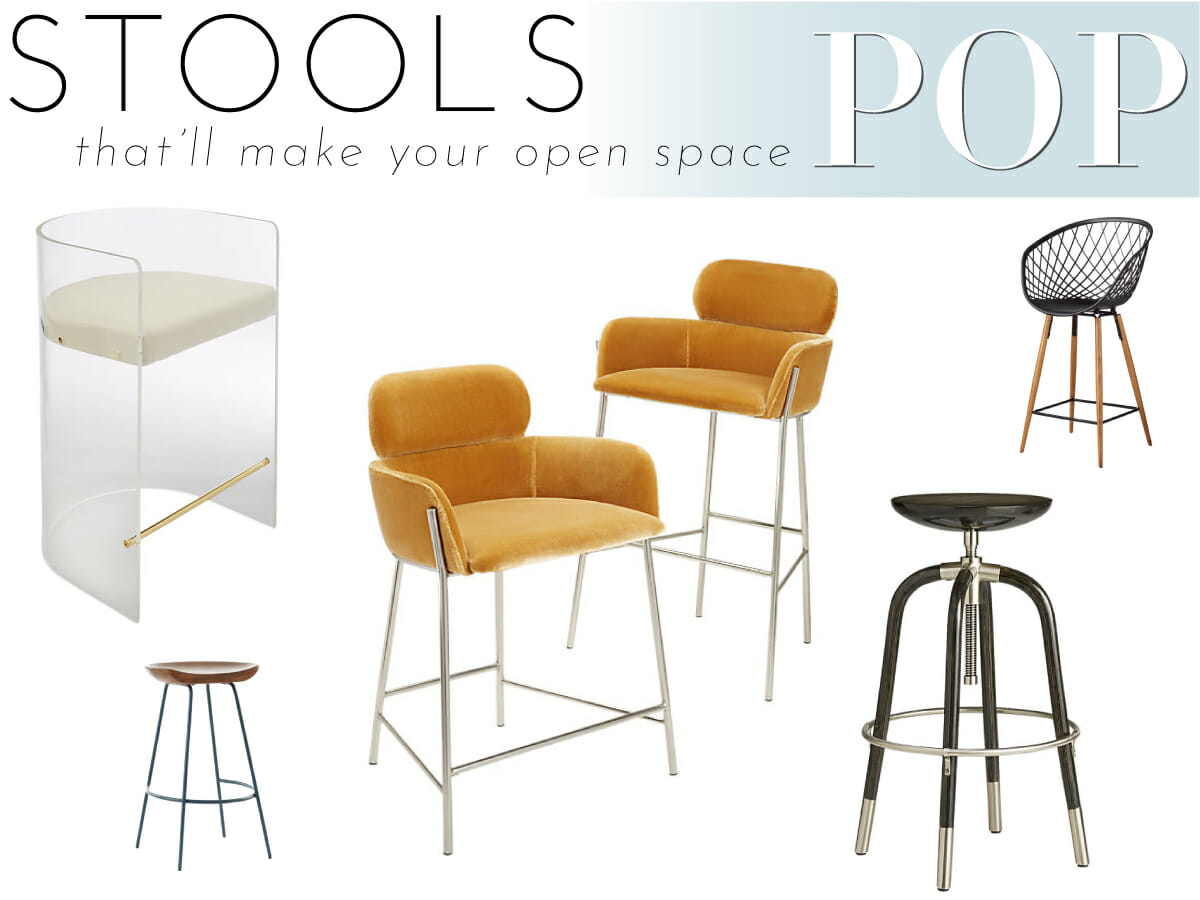 modern stools for open concept home