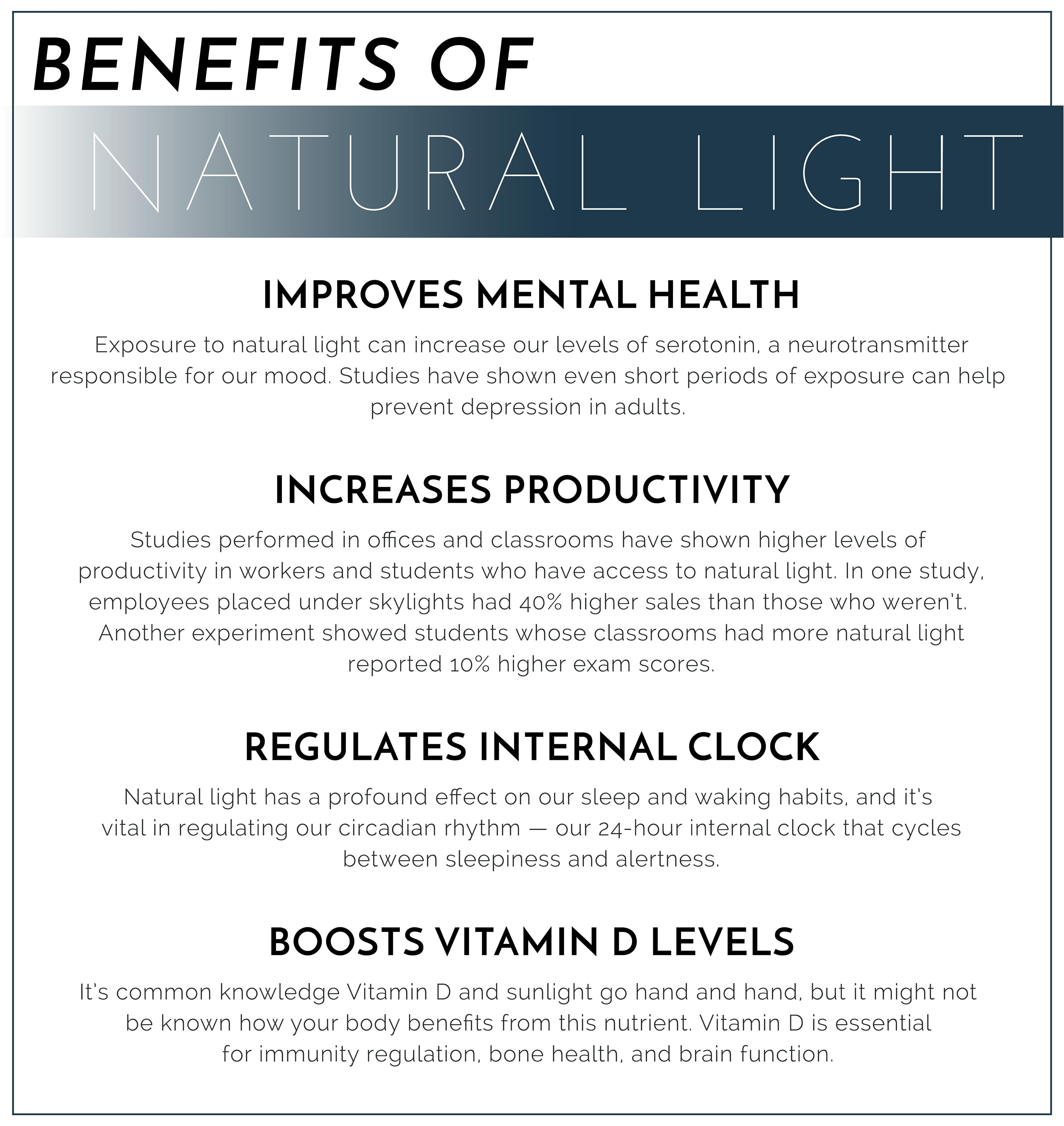 Benefits of natural light