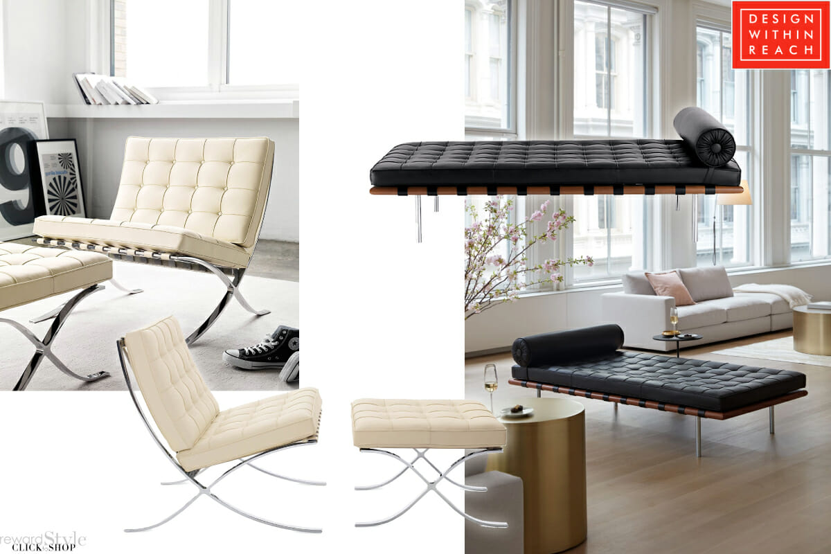 Design within reach Barcelona chair sofa